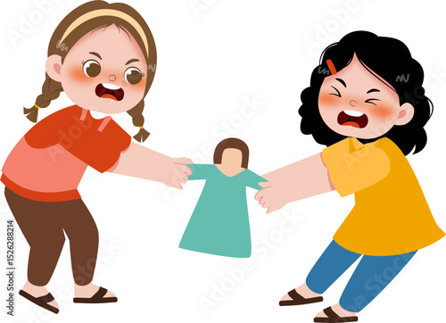 Girl disputing a doll