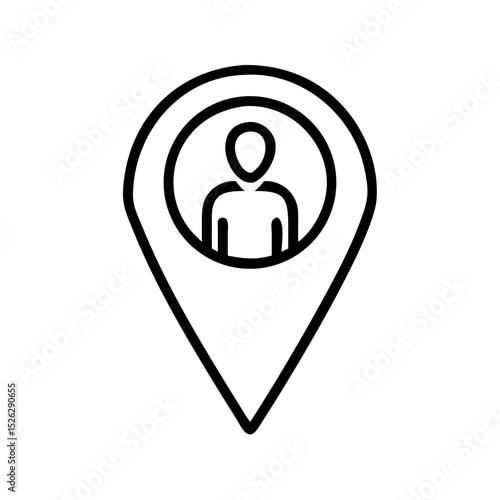 Location pin icon representing a user, ideal for navigation and mapping applications in modern technology