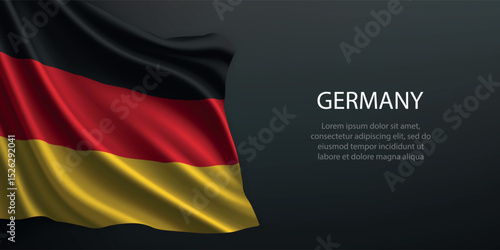 Germany national flag waving on dark background