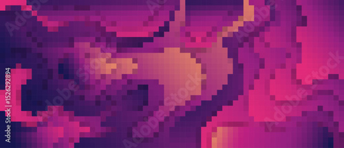 Pixel art with vibrant hues creating a mesmerizing and unique abstract mosaic effect.
