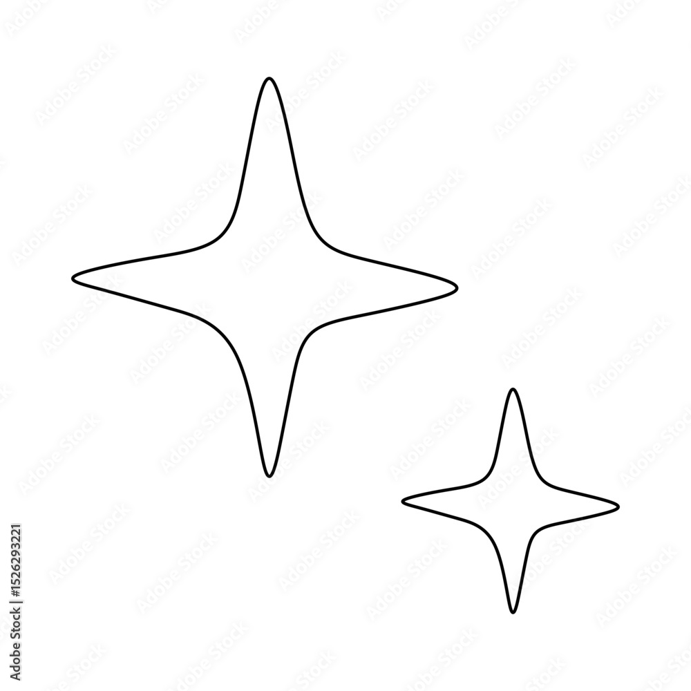 Obraz premium star sparkle outline vector