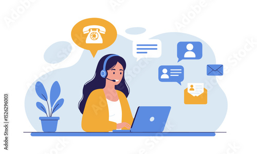 Foto Customer Service Representative with Headset