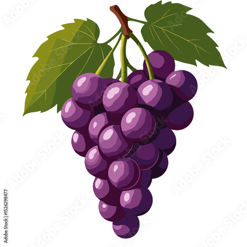Vibrant grapevine with ripe grapes, pop art harvest abundance