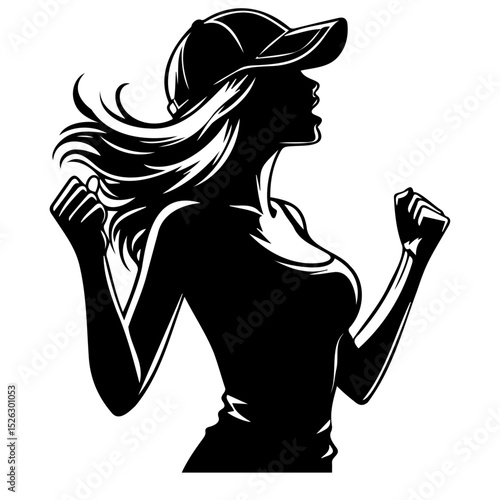 Excited Figure Silhouette