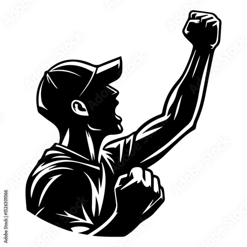 Excited Figure Silhouette