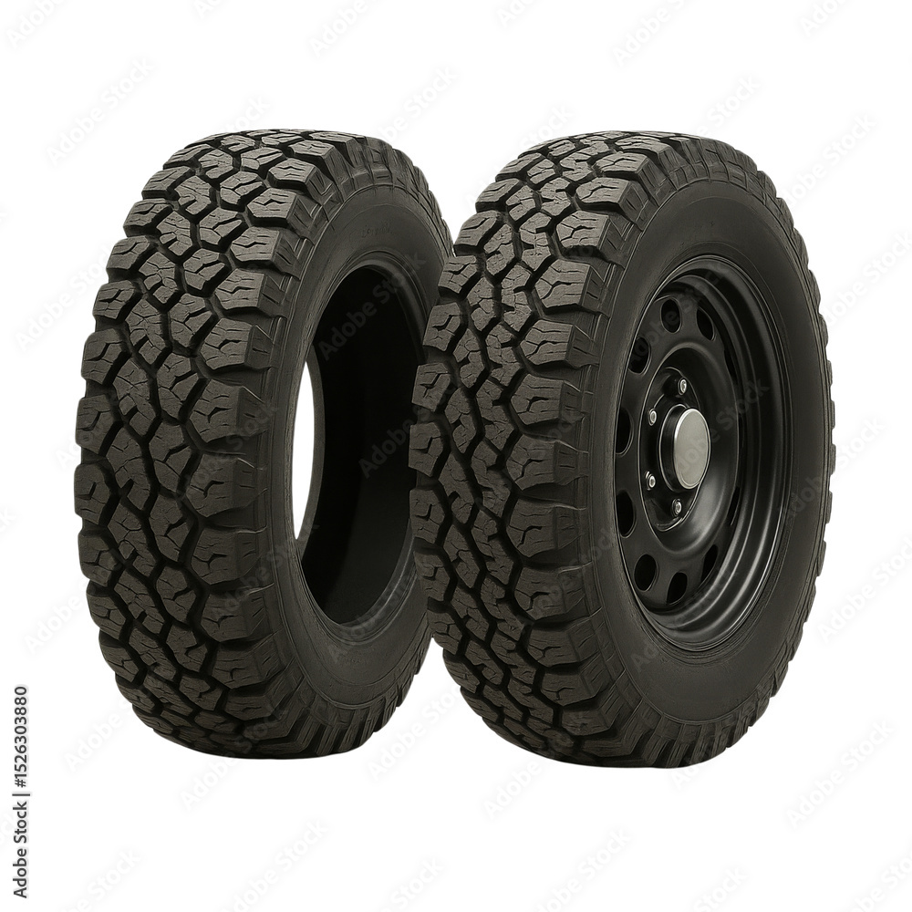 Off-Road Tires: The rugged design of off-road tires showcases the power and stability designed for challenging terrains. They show the symbol of reliability and dependability. Off-Road Tires: The rugged design of off-road tires showcases the power and stability designed for challenging terrains. They show the symbol of reliability and dependability.