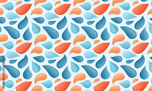 Colorful abstract raindrop or droplet seamless pattern