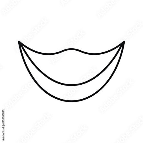 Simple line drawing of a happy smiling mouth
