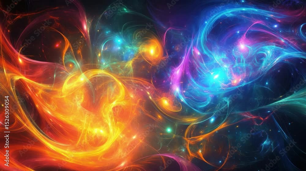 Celestial Symphony: A cosmic explosion of colors in the vast expanse of the universe, creating a breathtaking display of celestial beauty.