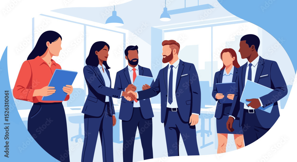 Successful Business Team Collaboration Diverse Professionals Partnering for Growth Successful Business Team Collaboration Diverse Professionals Partnering for Growth