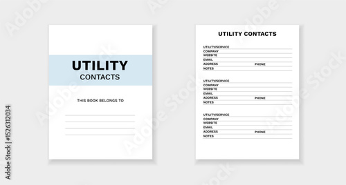 Form template for listing utility contact information, ensuring quick access to essential details.