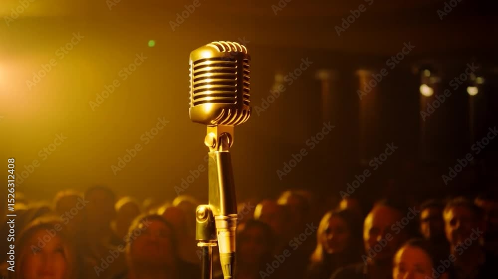 Vintage microphone on stage