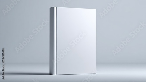 Blank White Book Standing Upright on a Soft Gray Background  Ideal for Mockups and Publishing Promotion   Generative AI