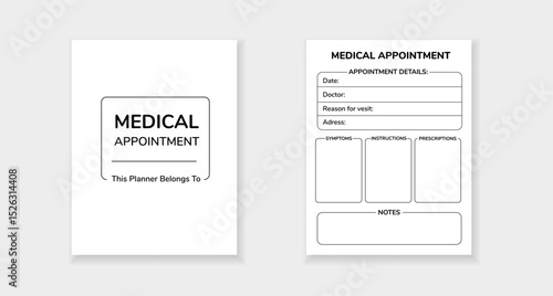 Template form for scheduling medical appointments, tracking doctor visits, and noting prescriptions.