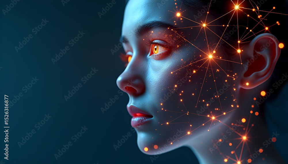 Obraz premium Abstract Blurred Image with Indistinct Subject in Soft Focus - a woman with ai science