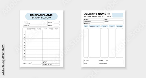 Template for recording transactions. ideal for billing or financial tracking, with detailed sections.