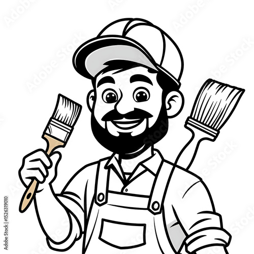 painter with paintbrush