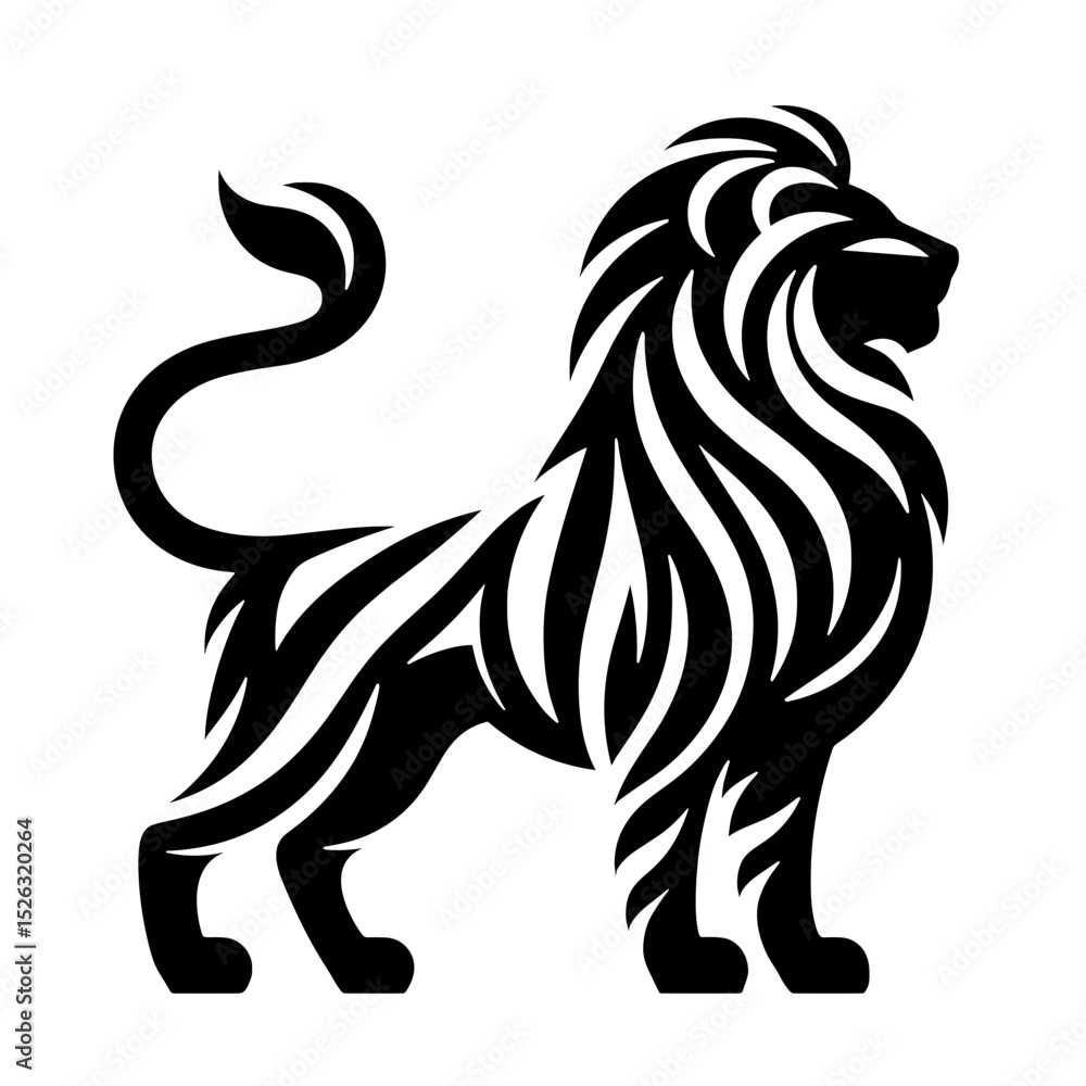 A black silhouette of heraldic lion standing legs, minimalist stroke, abstract stroke modern style, vector, isolated, transparent background A black silhouette of heraldic lion standing legs, minimalist stroke, abstract stroke modern style, vector, isolated, transparent background