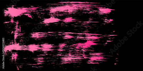 Grunge-style pink American flag on black background, vector