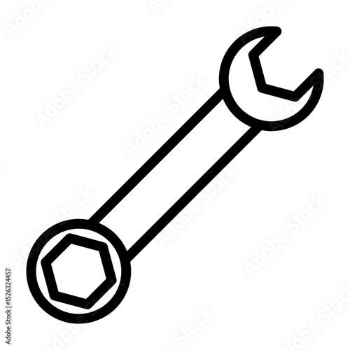 Wrench Vector Line Icon Design