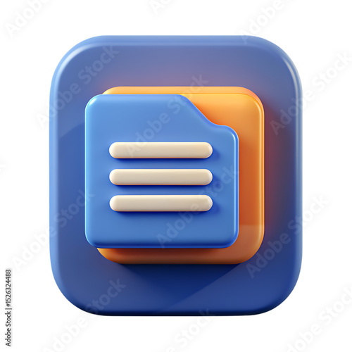 3D Document Icon: App Icon Design for Productivity & Organization