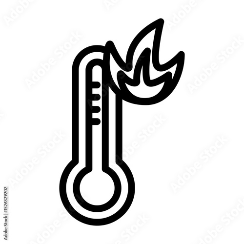 Overheating Vector Line Icon Design