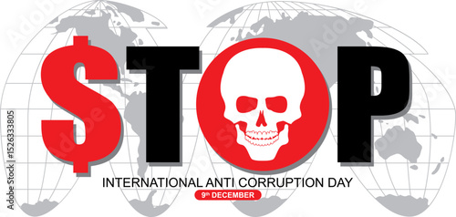 International anti-corruption day, 9 December, Vector illustration