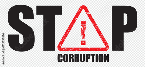Hand drawn of stop corruption sign, vector illustration