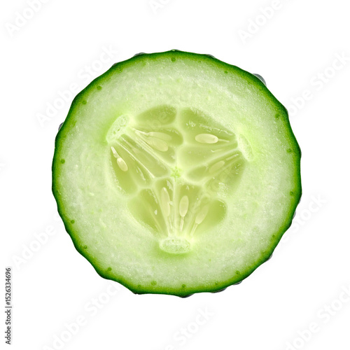 a slice cucumber with transparent background