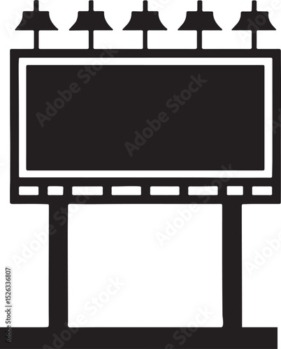 billboard for outdoor advertising silhouette, black and white silhouette, vector and illustration