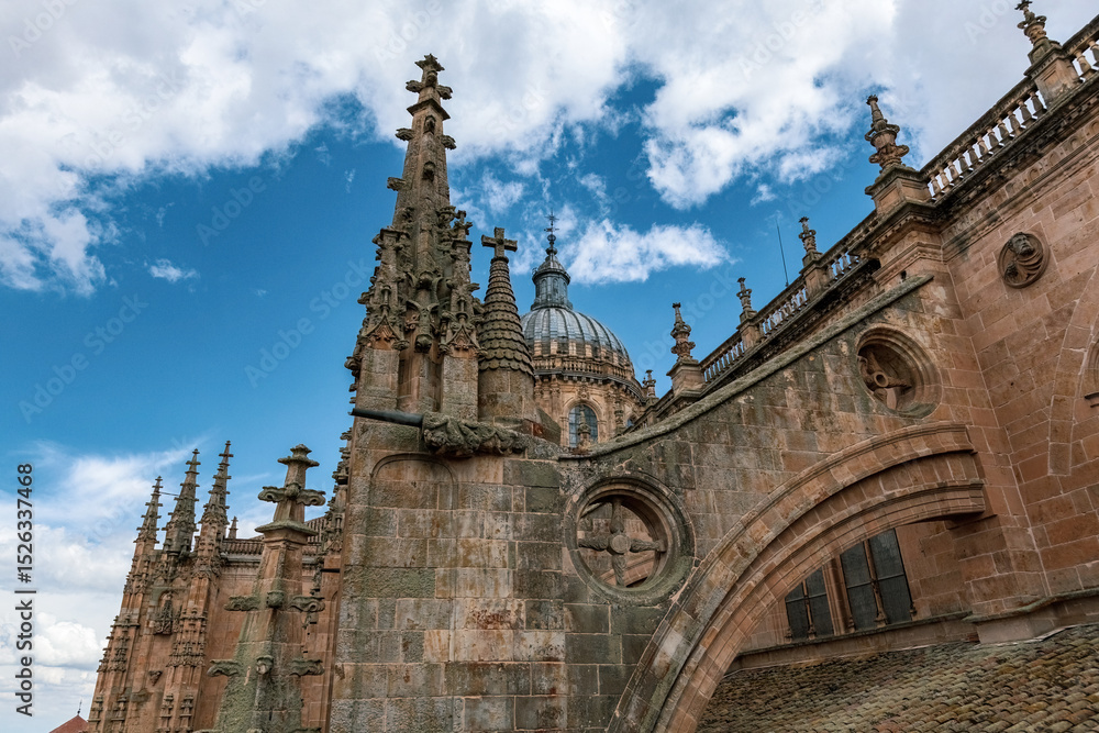 Fototapeta premium Baroque bell tower and dome of the La Clerecia building Salamanca Spain