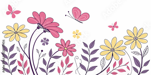 Seamless smoothly  purple   Flower , pattern and wallpaper design for decorations over a white background  vector illustration
