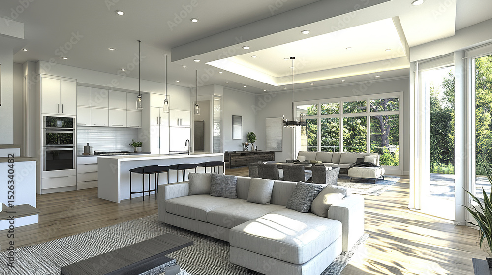 Fototapeta premium modern minimalist home interior design with clean lines and natural light