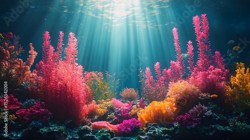 Fototapeta Naklejka Na Ścianę i Meble -  Vibrant coral reef teeming with life under the sea