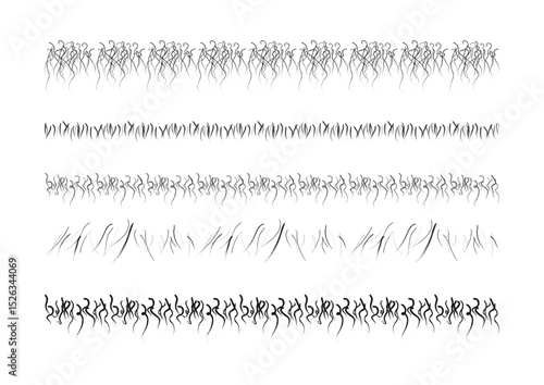 Vector Fringe Trimming Set – Decorative Border Elements for Fashion and Graphic Design