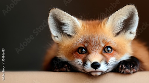 Wallpaper Mural A charming red fox with strikingly large eyes peering curiously at the viewer, symbolizing innocence and the beauty of wildlife in a serene environment. Torontodigital.ca