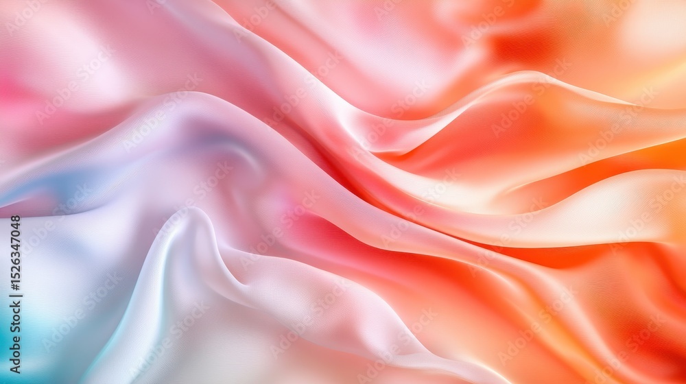 Fototapeta premium An abstract representation of flowing fabric in soft pastel shades, creating a serene visual texture that evokes feelings of calmness and creativity through its smooth transitions.