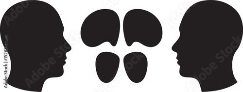 Six Black Silhouettes of Stomach Anatomy Variations