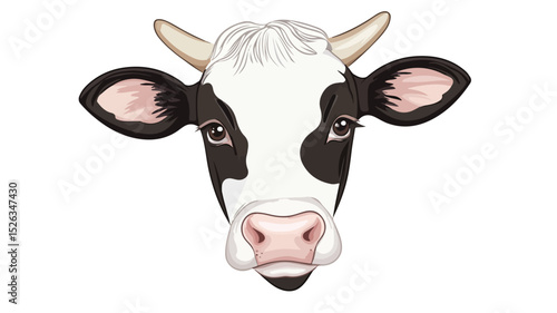 Cartoon Cow Head Vector Illustration for Graphic Design Projects