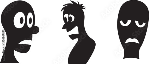 Human Digestive System Organs Stomach, Bladder, and Gallbladder Silhouettes