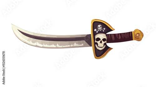 Detailed Pirate Sword Vector Illustration for Graphic Designers and Historical Enthusiasts