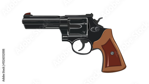 Wallpaper Mural Detailed Revolver Gun Vector Illustration - Isolated Design Element Torontodigital.ca