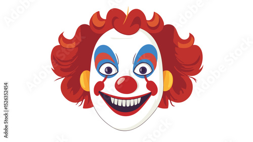 Playful Smiling Clown Vector Isolated Illustration for Creative Projects