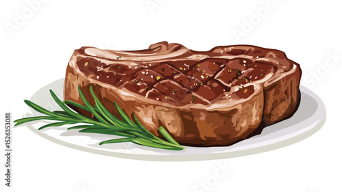 Juicy Steak Meat Vector Isolated Illustration for Culinary Designs