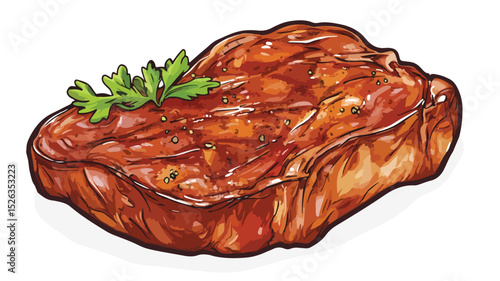 Juicy Steak Meat Vector Illustration for Design Projects