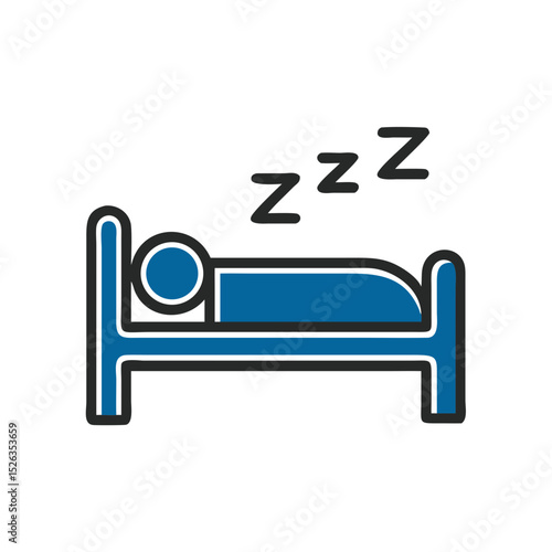 Icon of a person sleeping in bed with ZZZ signs indicating restful sleep