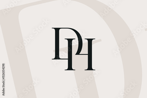 DH or HD letter logo icon design. Classic style luxury initials monogram.