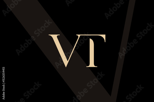 VT or TV letter logo icon design. Classic style luxury initials monogram.