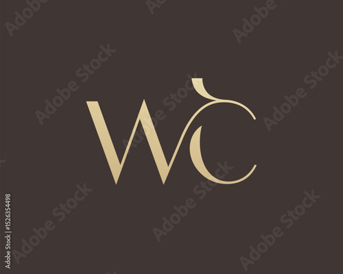 WC letter logo icon design. Classic style luxury initials monogram.
