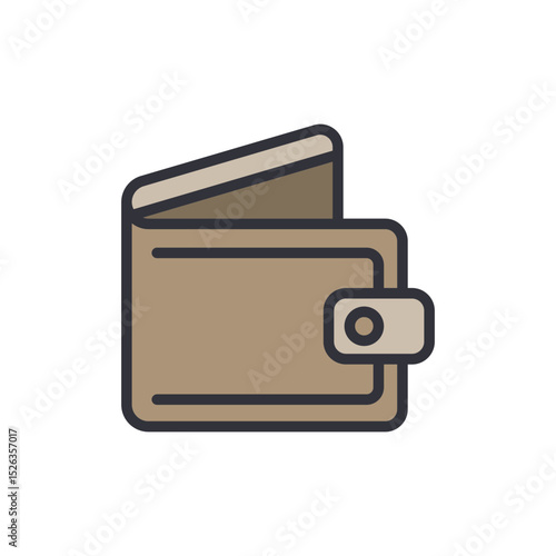 Stylized Wallet Icon Depicting Financial Transaction Concept Symbol